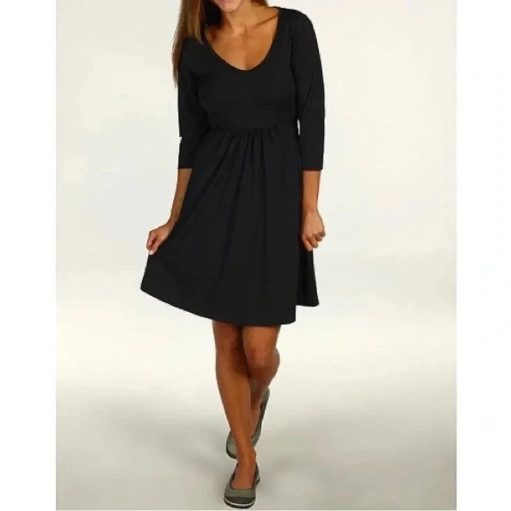 Merrell Gray Larimer 3/4 Sleeve Tie Waist Dress Size Small
